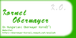 kornel obermayer business card